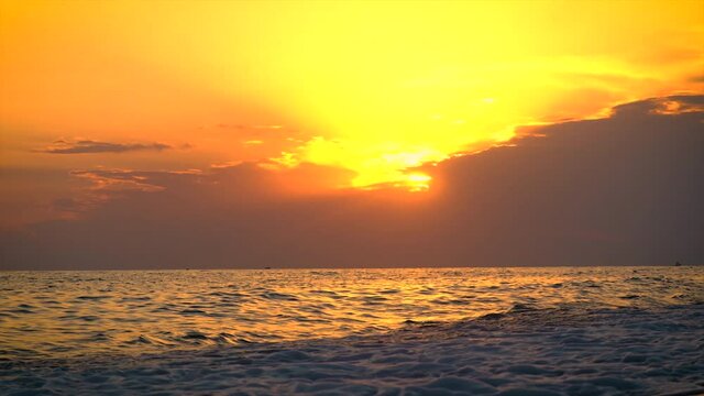 Beautiful sunset at the sea. Selective focus.