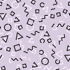 vector seamless geometric pattern, memphis or hipster style
