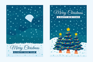 Merry Christmas and Happy New Year greeting, Banner template with Christmas tree