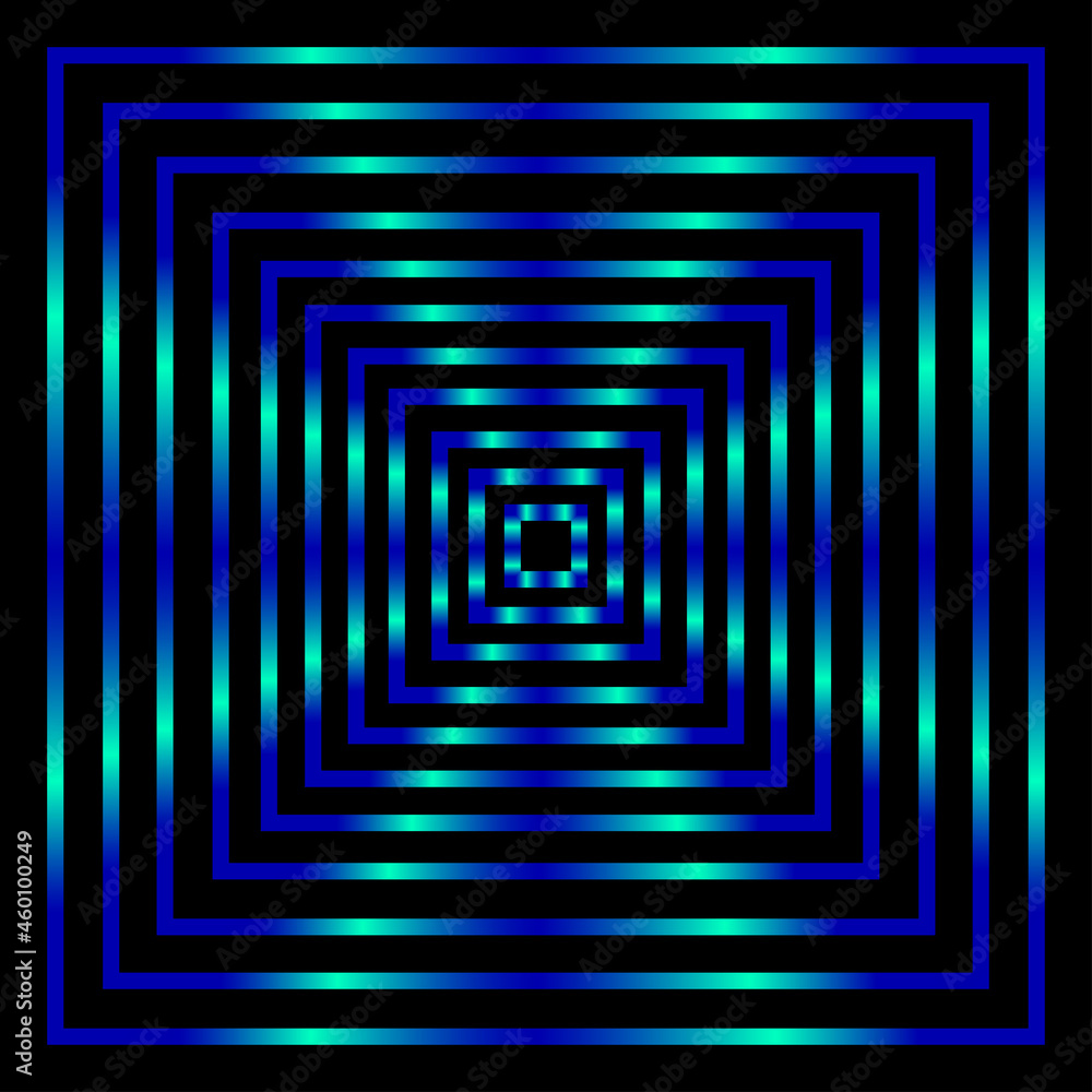 Poster abstract light illusions design element. blue optical illusion lines effect background. vector