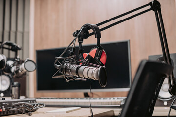 headphone  in a studio