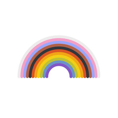 Rainbow is an LGBTQ symbol . Vector illustration of an isolated rainbow on a white background. A simple flat queer rainbow icon. Happy pride month.