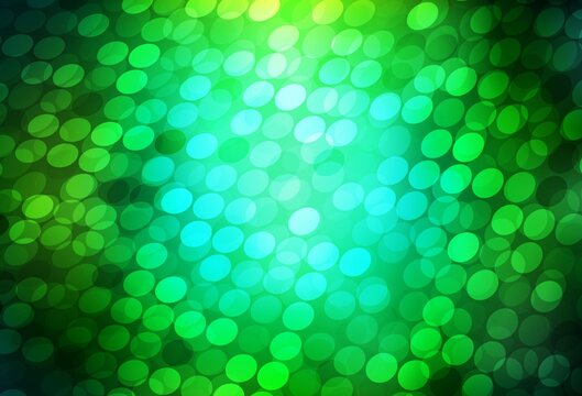 Dark Green vector template with circles.