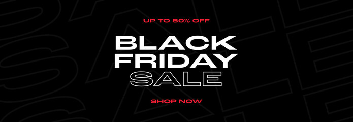 Black Friday Sale Banner. Modern vector design template for Black Friday sale banner.
