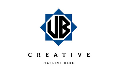 Naklejka premium UB double square latter logo vector