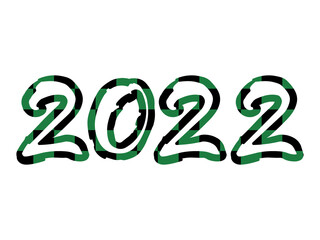 市松模様の和風な2022の文字の素材