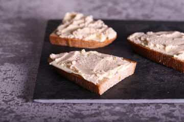 sandwiches with butter and caviar of cod fish