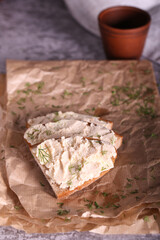 sandwiches with butter and caviar of cod fish
