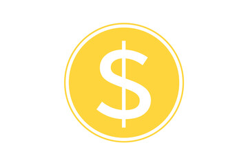 アメリカドルのコインのアイコン。ビジネス、経済、お金のイメージ素材。