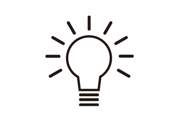 アイデアを思いつくイメージ。ビジネスイラスト。電球のアイコン。ひらめきのコンセプト。