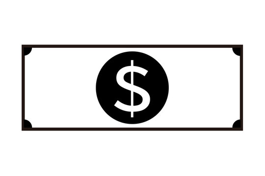ドル紙幣のアイコン。ビジネス、経済、お金のイメージ素材。