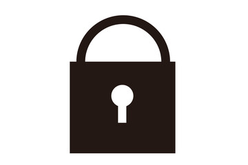 南京錠のイラスト。ビジネスアイコン。防犯、セキュリティ対策。