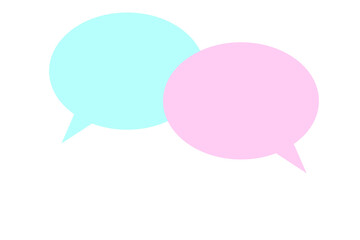 水色とピンク色の吹き出しのイラスト。会話のコンセプトのイラスト。