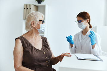 doctor with a syringe shoulder injection vaccine passport