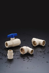 UPVC  CPVC Fittings for polypropylene pipes. Elements for pipelines. plastic piping elements. They...