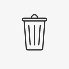 trash can icon vector isolated on grey background