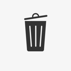trash can icon vector isolated on grey background