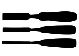 Obraz premium Construction chisels in a set. Vector image.