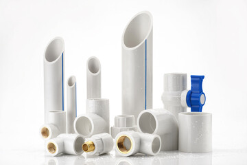 UPVC  CPVC Fittings for polypropylene pipes. Elements for pipelines. plastic piping elements. They...