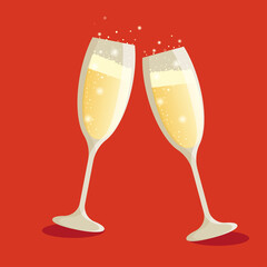 champagne glasses illustration