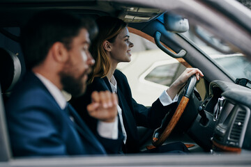 Man and woman trip officials provision of services