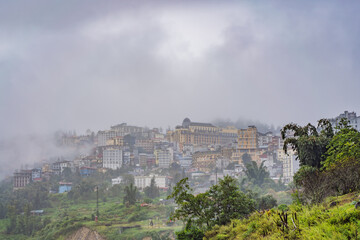 Landscape of Sapa in the fog, Northwest Vietnam. Vietnam opens to tourism after quarantine Coronovirus COVID 19