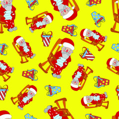 vector patten Santa Claus reads letters and gifts