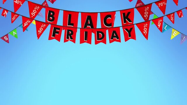 Black friday colored garland set with separate mask in 4K