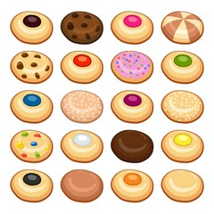 Obraz premium vector jam and chocolate cookie