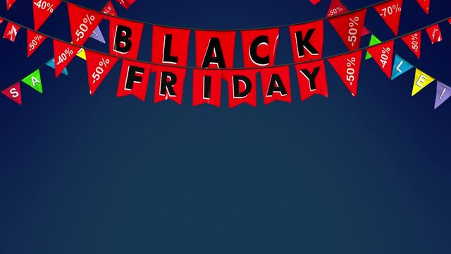 Black friday colored garland set with separate mask in 4K