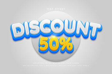 Discount 50% 3d text effect on grey background