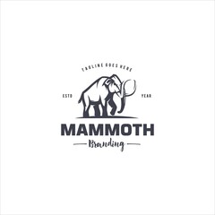 Mammoth Elephant Logo Design Vector Image
