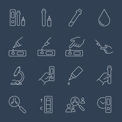 Antibody Test icons set. Antibody Test pack symbol vector elements for infographic web