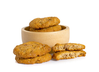 homemade shortbread cookie on white background