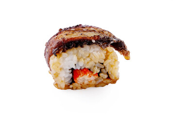Delicious Unagi Eel Nigiri Sushi (Eel Sushi) on white background