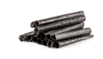 Seaweed nori rolls snack chip isolated