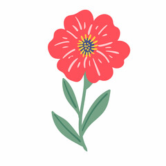 Red flower, illustration concept.