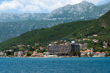 Construction in a Kumbor in Kotor Bay. Montenegro