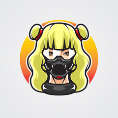 GIRL WITH CAT GAS MASK LOGO