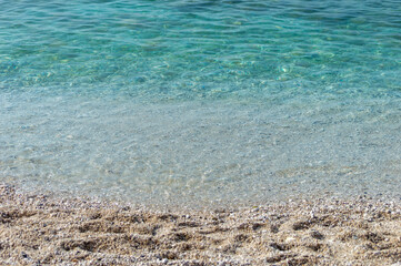 Capobianco beach in Elba Island, Italy. White pebbles and cristal clear turquoise water