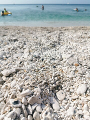 Capobianco beach in Elba Island, Italy. White pebbles and cristal clear turquoise water
