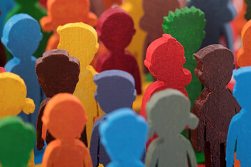 Colorful painted group of people figures
