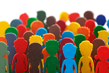 Colorful painted group of people figures