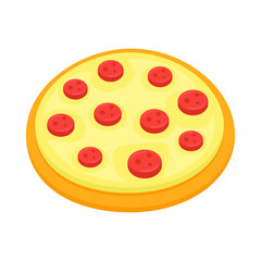 Italian Pizza Sign Emoji Icon Illustration. Pizzeria Food Vector Symbol Emoticon Design Clip Art Sign Comic Style.