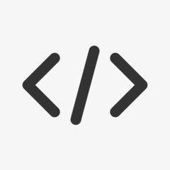 Code Icon in trendy flat style isolated on grey background