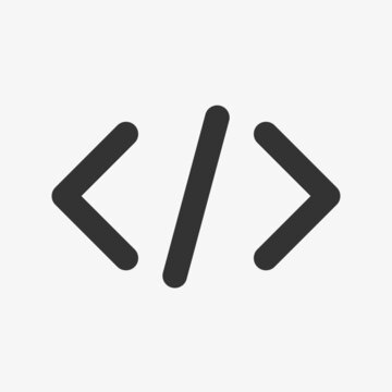 Code Icon in trendy flat style isolated on grey background
