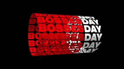 October holidays, Bosses Day, day of October Month, creative typography on Black Background