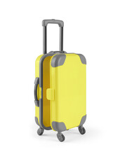 Toy travel suitcase isolated on white background