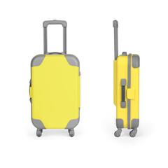 Toy travel suitcase isolated on white background