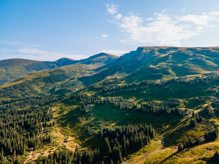 landscape view of carpathian mountains range